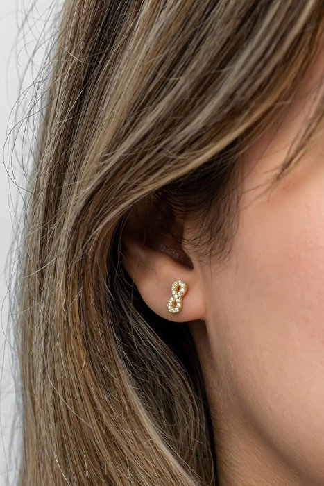 Heliophilia Silver Pendientes de Plata de Ley 925 con Recubrimiento de Oro y Circón